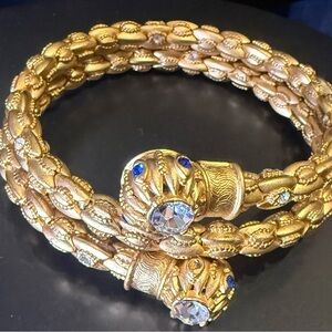Vtg JBK Camrose & Kross Jaqueline Kennedy wrap Bracelet Gold Tone